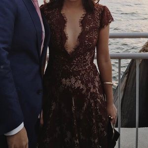Burgundy lace Free People dress